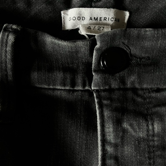 GOOD AMERICAN High Rise Good Waist Crop Skinny Jeans Washed Black Size 4 / 27 - Picture 9 of 10